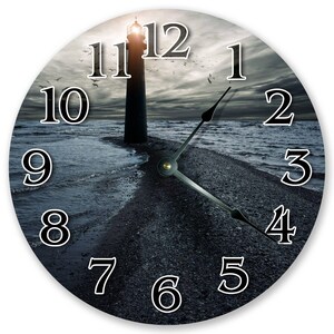 10.5" Lighthouse Clock - Living Room Clock - Large 10.5" Wall Clock - Home Décor Clock - 3350