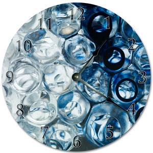 10.5&quot; HOLES IN GLASSES Clock - Living Room Clock - Large 10.5&quot; Wall Clock - Home Décor Clock - 5492