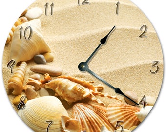 Reloj de arena con conchas marinas: decoración costera silenciosa de 26 cm