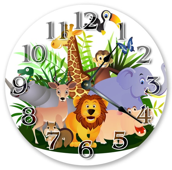 ANIMAL CARTOON Clock Large Wall Clock - Etsy Denmark ANIMAL CARTOON Clock Large Wall Clock - Etsy Denmark