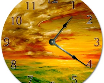 Reloj de arte impresionista: decoración de pared silenciosa de 26 cm