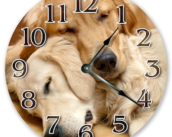 Golden Retrievers Clock: 10.5" Dog Breed Wall Decor