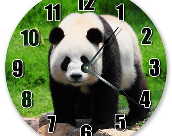 Panda Bear Clock: 10.5" Silent Living Room Decor