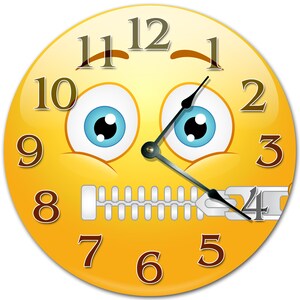 10.5&quot; ZIPPED MOUTH EMOJI Clock - Living Room Clock - Large 10.5&quot; Wall Clock - Home Décor Clock - 4142