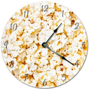 10.5" White POPCORN Clock - Living Room Clock - Large 10.5" Wall Clock - Home Décor Clock - 5589