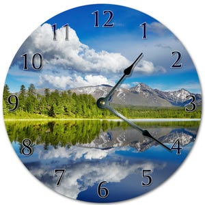 Landscape River Reflection Clock: 10.5" Silent Wall Decor