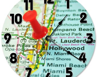 FORT LAUDERDALE FL Clock - Large 10.5" Wall Clock - 2095