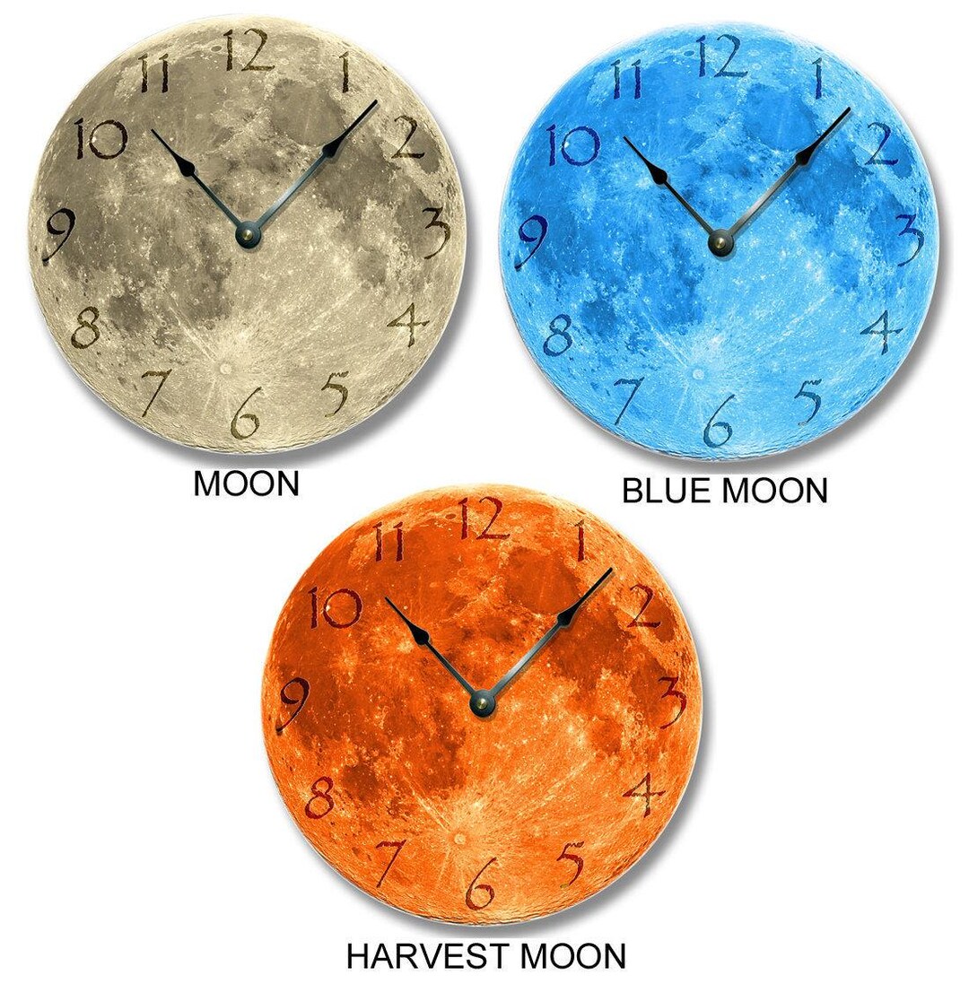 Moon Pattern Wall Clock: 10.5" Celestial Home Decor - Etsy