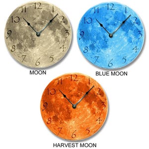 Moon Pattern Wall Clock: 10.5" Celestial Home Decor