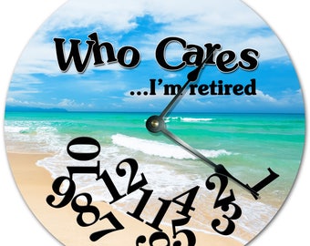 Retired Beach Clock: 10.5" Living Room Wall Decor