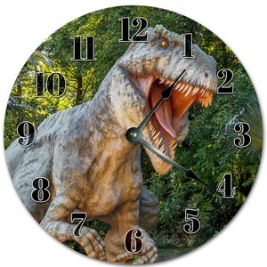 T-Rex Dinosaur Clock: 10.5" Living Room Wall Decor
