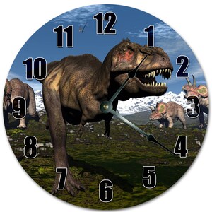 Dinosaur Wall Clock: 10.5" Living Room Decor