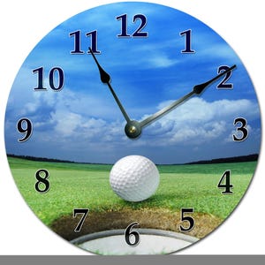 Golf Ball Hole Clock: Extra Large 15" Silent Wall Decor