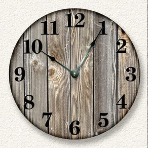 Rustic Wood Wall Clock: Silent Farmhouse Decor (10.5 inch)