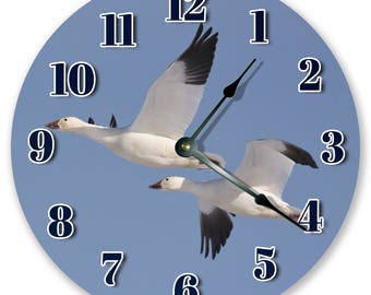 Reloj de ganso nival: gran decoración de pared silenciosa de 26 cm