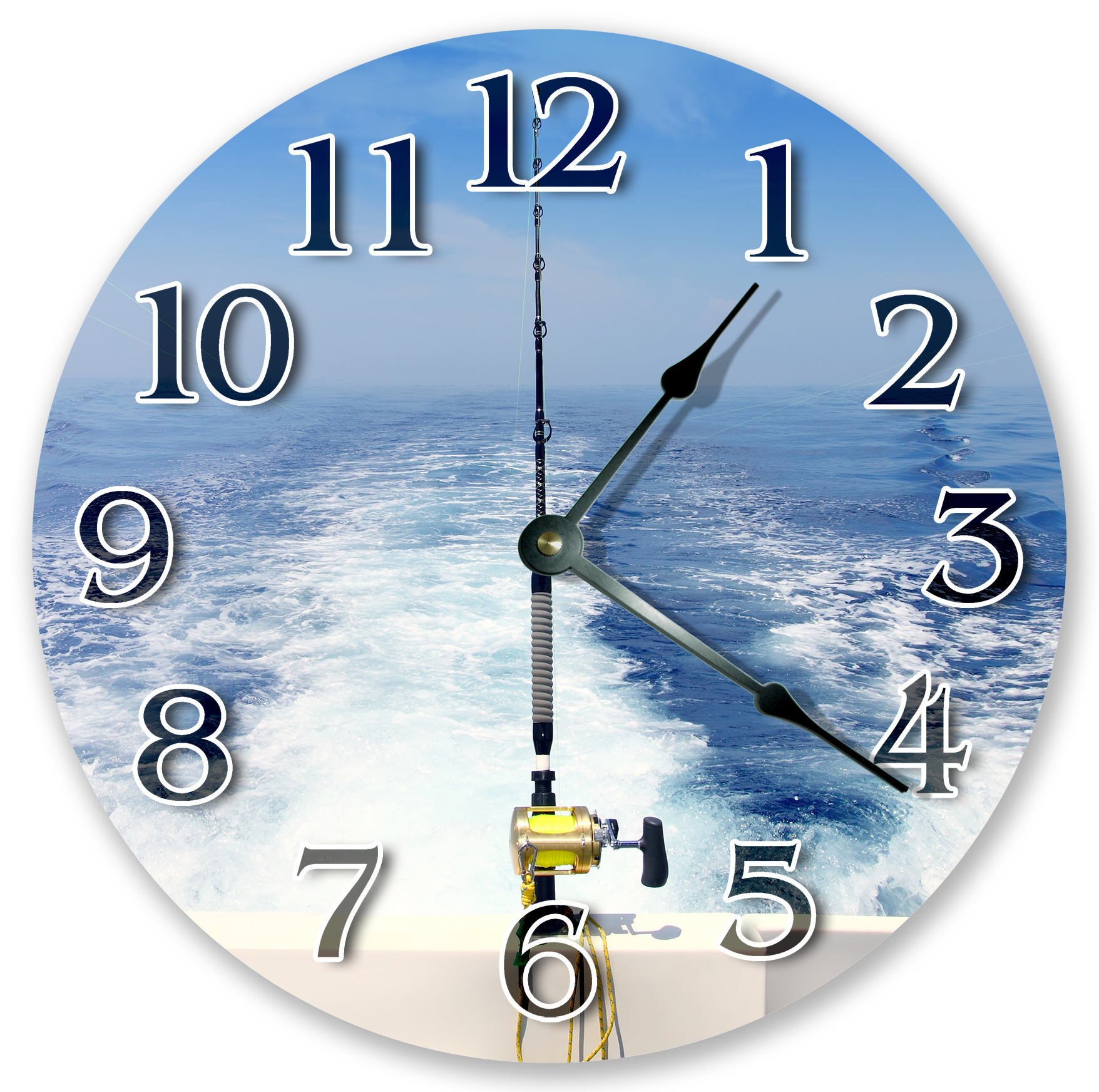 10.5 DEEP SEA FISHING Boat Clock Beach Clock Round Etsy