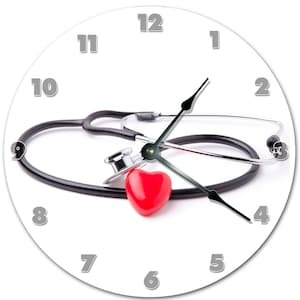 10.5" STETHOSCOPE Clock - Living Room Clock - Large 10.5" Wall Clock - Home Décor Clock - 5826