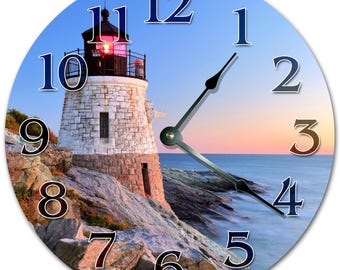 Lighthouse Wall Clock: 10.5" Coastal Home Decor