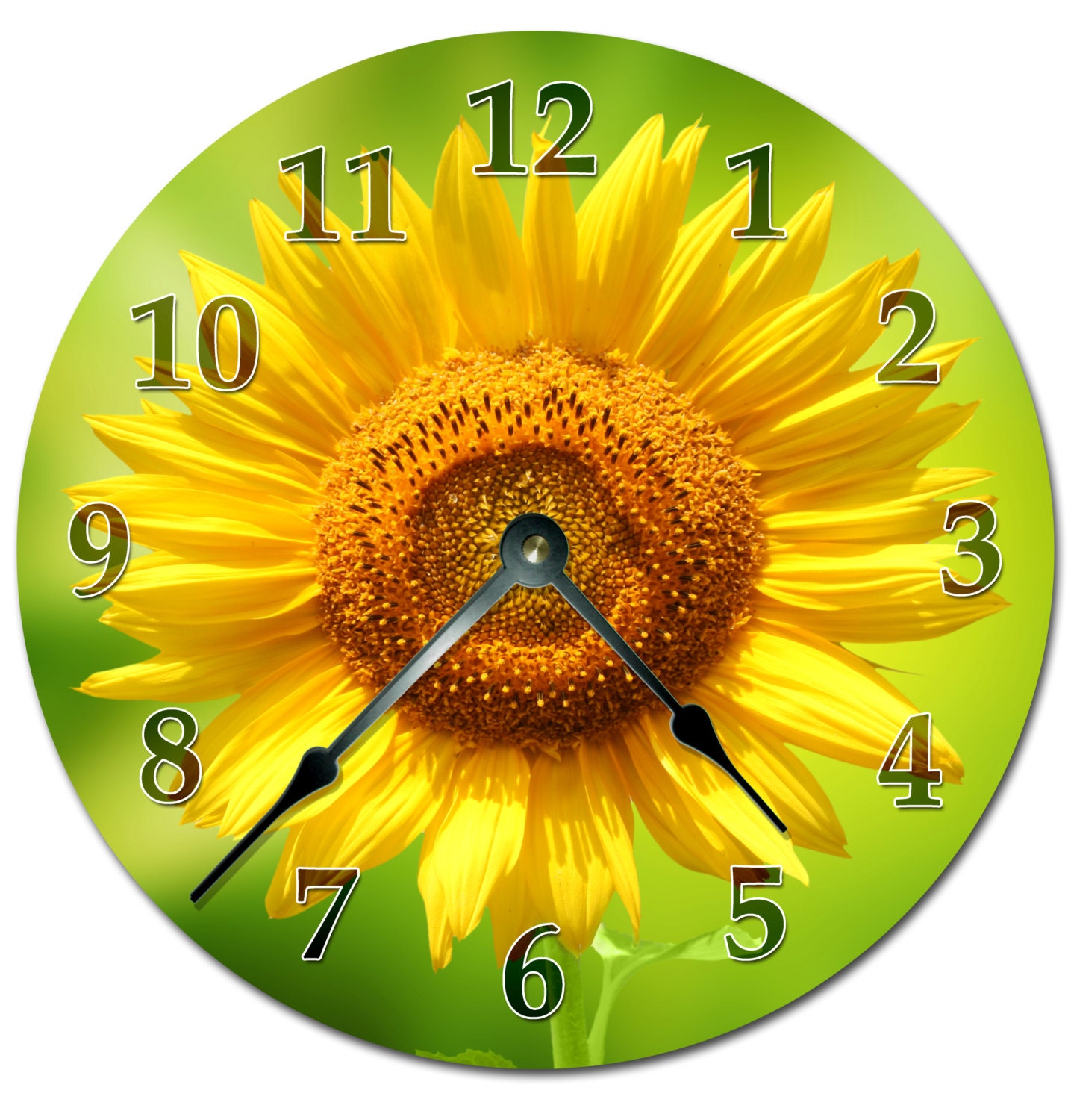 SUNFLOWER CLOCK Extra Large 15.5 to 16 Wall Clock Etsy