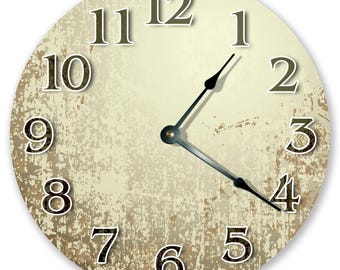 Rustic Texture Wall Clock: 10.5" Cabin Decor, Silent Non-Ticking