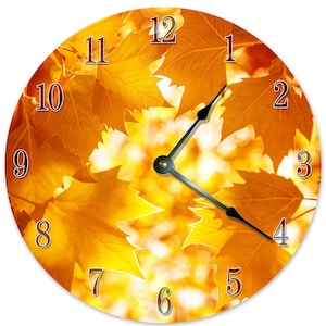 Autumn Leaves Clock: 10.5" Silent Wall Decor