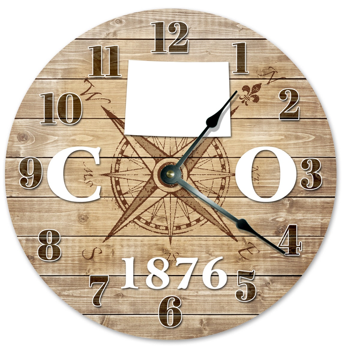 COLORADO CLOCK Established in 1876 Compass Map Clock Large Etsy