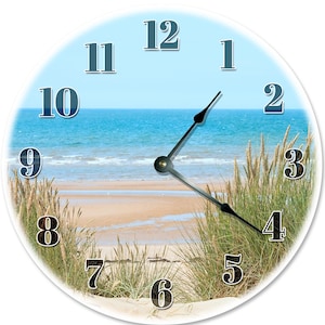 Beach Dunes Clock: 12" Silent Coastal Home Decor