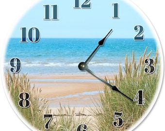 Beach Dunes Clock: 12" Silent Coastal Home Decor