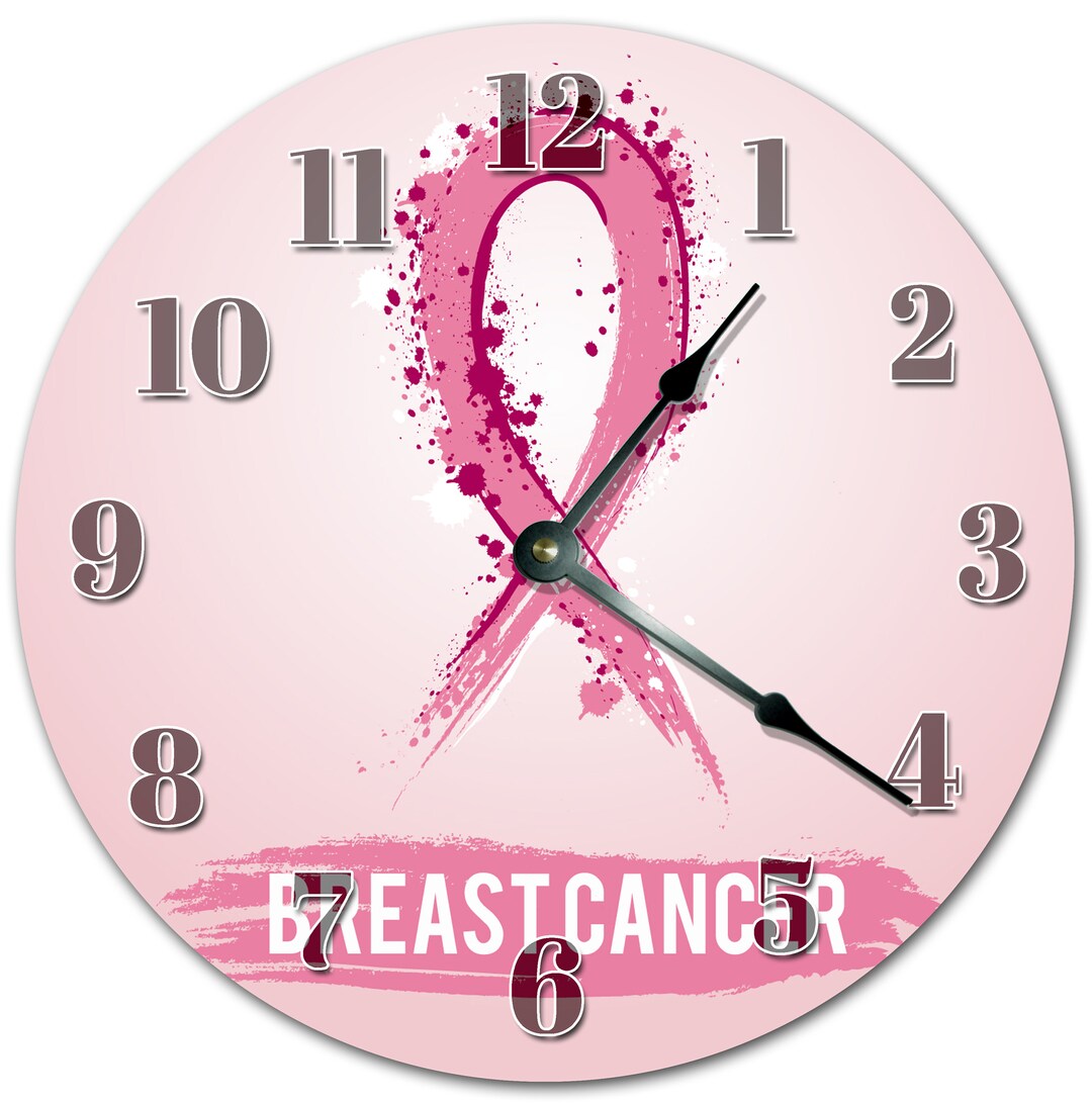 10.5 FIGHT BREAST CANCER Clock Women's Pink Clock Living Room Clock