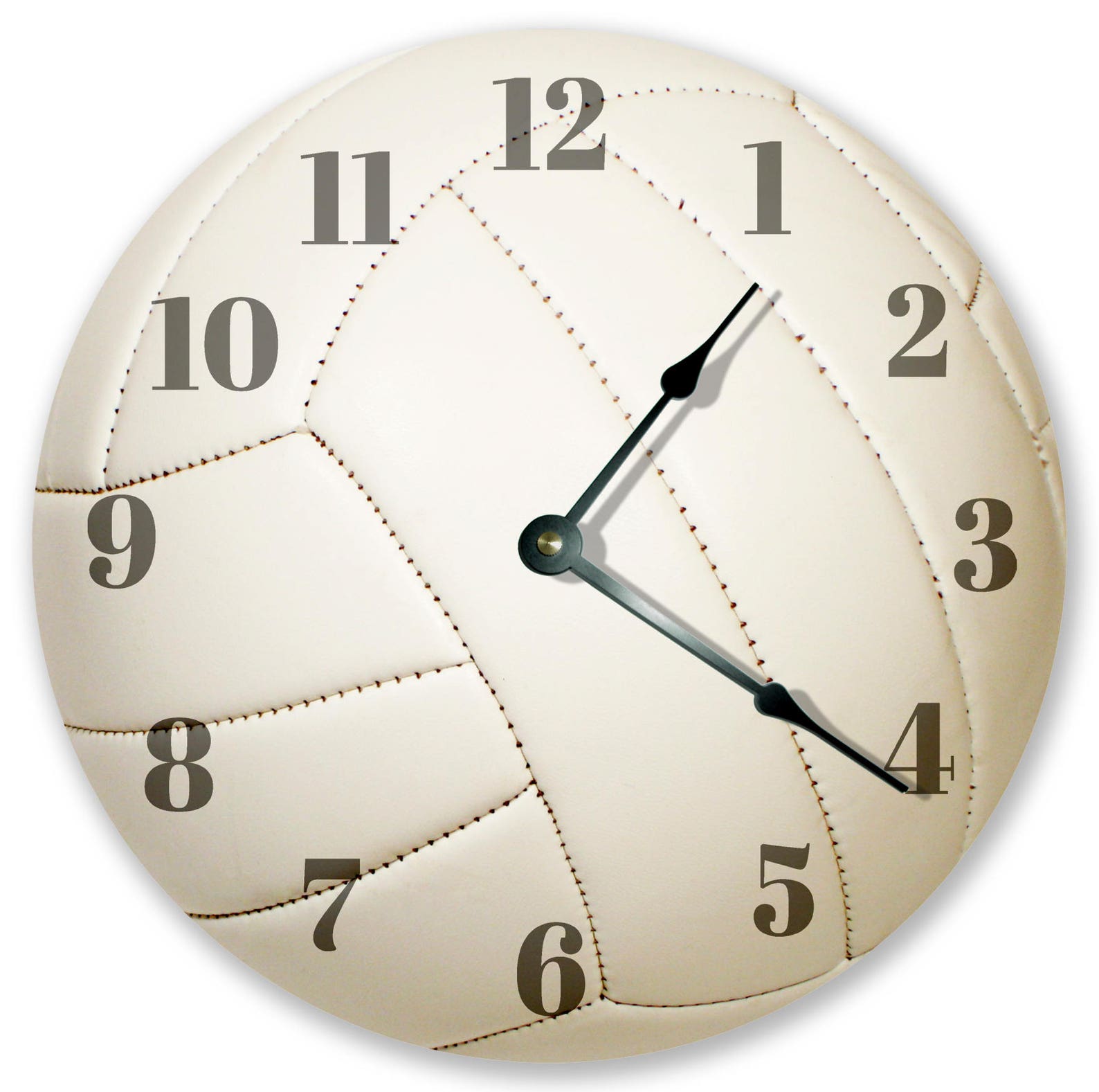 10.5 WHITE VOLLEYBALL CLOCK Sports Clock Round Wall Etsy