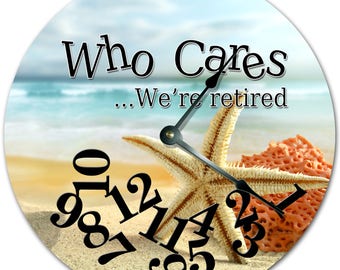 Retired Starfish Clock: Beach House Decor - 10.5" Silent Clock