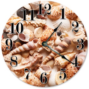 VARIETY OF SHELLS Clock Large 10.5 Wall Clock 2086 image 1