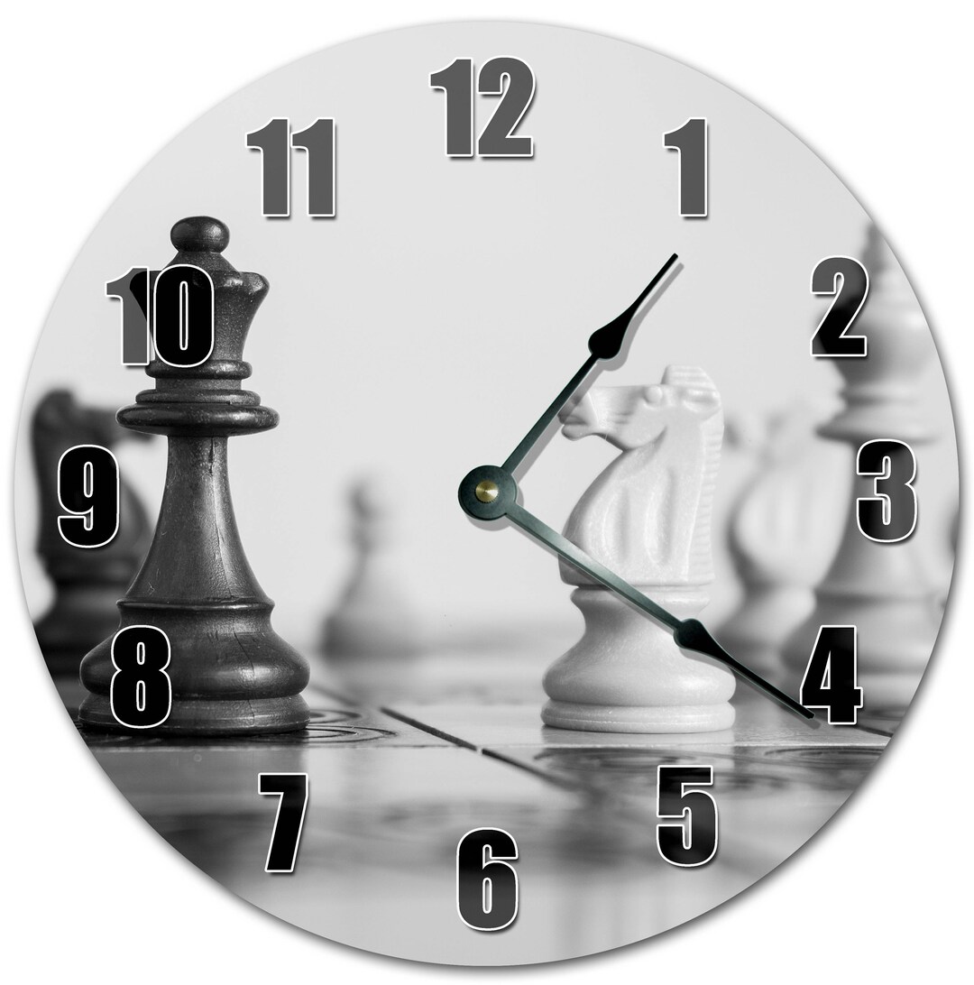 10.5 CHESS GAME Clock Living Room Clock Large 10.5 Wall Clock Home