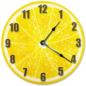 LEMON FRUIT CLOCK - Large 10.5" Wall Clock - 2189