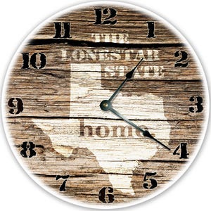 Texas State Clock: 12" Homeland Wall Decor