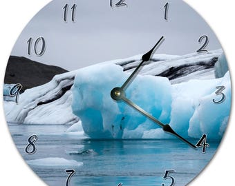 10.5" ICEBERG Clock - WHITE Clock - Living Room Clock - Large 10.5" Wall Clock - Home Décor Clock - 5883