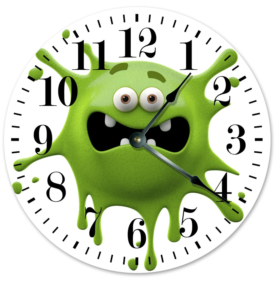 MONSTER GREEN SMILEY Clock - Large 10.5 Inch Clock - Novelty Clocks ...