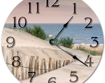 10.5" SANDY BEACH SIDE Clock - Living Room Clock - Large 10.5" Wall Clock - Home Décor Clock - 5204