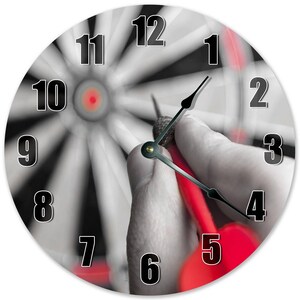 Dartboard Game Clock - 10.5" Round MDF Wall Decor