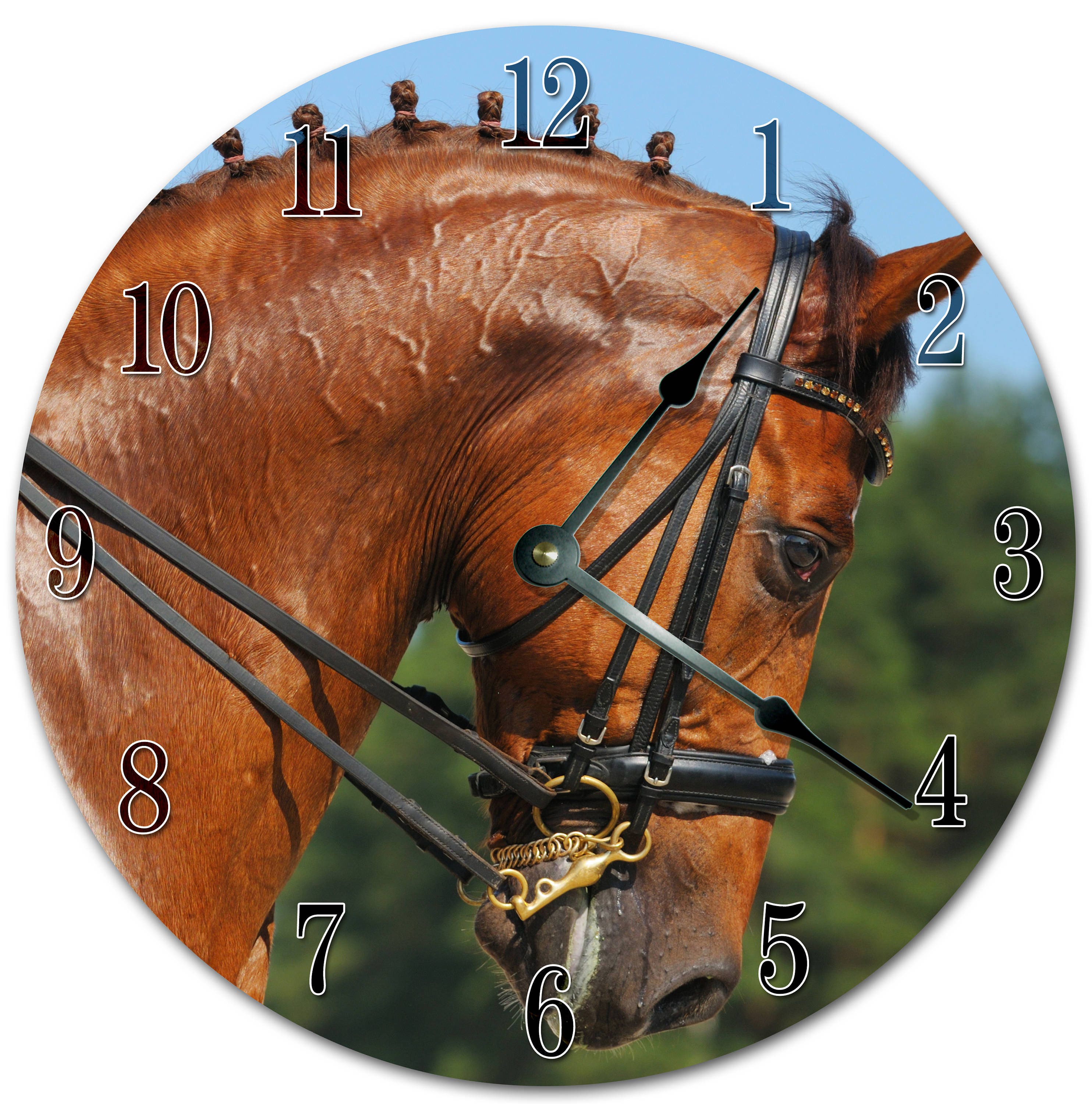 10.5 TRAINED HORSE Clock Living Room Clock Large Etsy