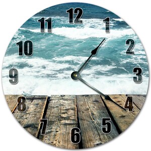 10.5&quot; DECK To The SEA Clock - Living Room Clock - Large 10.5&quot; Wall Clock - Home Décor Clock - 4065