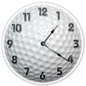 Golfer Golf Ball Clock: Large Silent Wall Decor (12 inch)