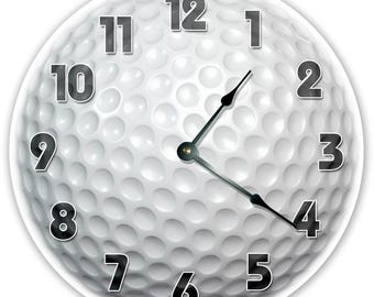 Golfer Golf Ball Clock: Large Silent Wall Decor (12 inch)