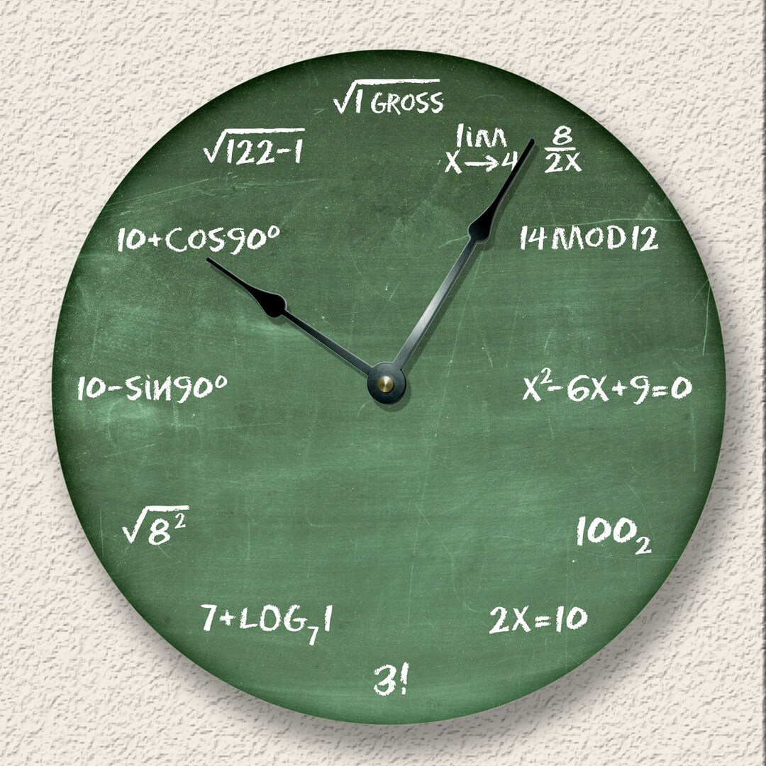 Math Equations Wall Clock, Silent MDF Wood Clock, Teacher Gift - Etsy
