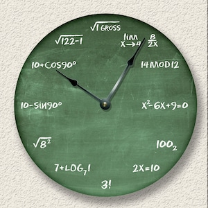 10.5.5&quot; MATH WALL Clock, Large 10.5.5 Inches Hanging Clocks Silent Round Circle Wall Clock Teachers Gift Personalized Classroom Custom Decor