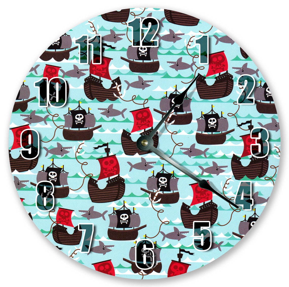 10.5 PIRATES AND BOATS Clock Large 10.5 Wall Etsy UK