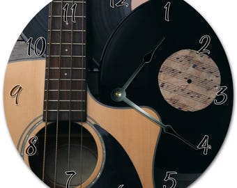 Guitar Close Up Clock: 10.5" Silent Wall Decor