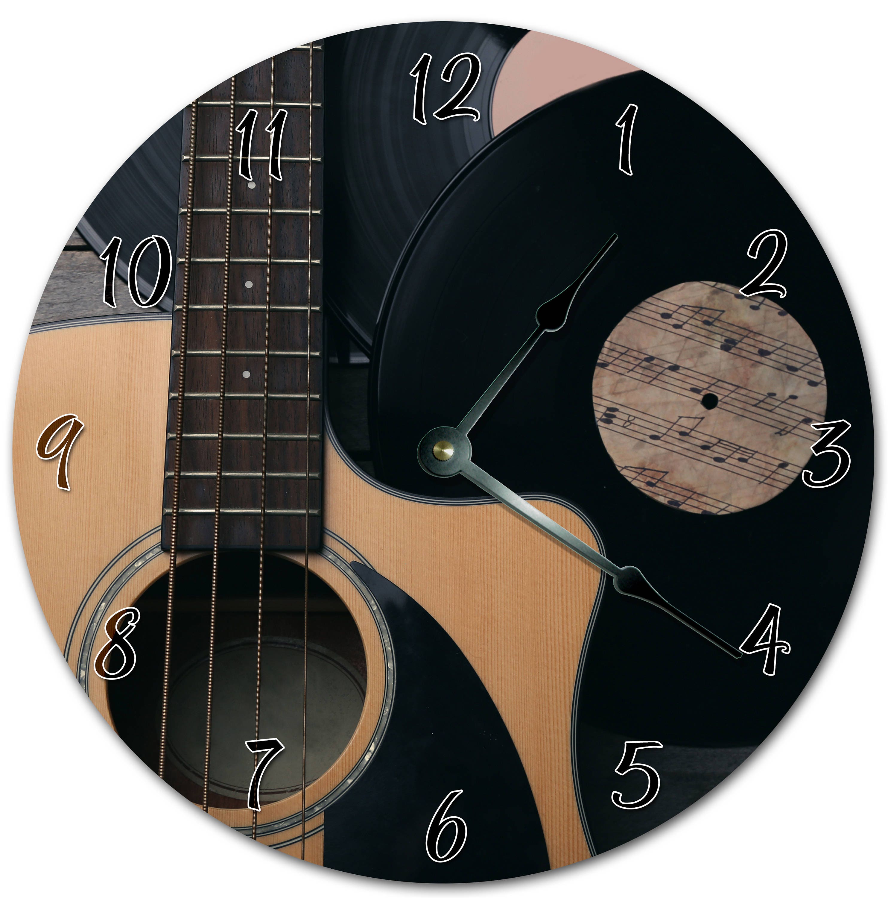 10.5 GUITAR Close Up Clock Living Room Clock Large Etsy