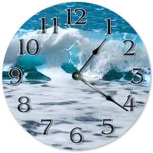 Ocean Wave Clock: 10.5" Beach House Decor
