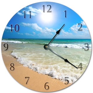 Beach Scene Clock: 10.5" Silent Coastal Home Decor